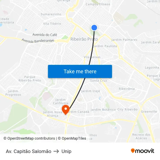 Av. Capitão Salomão to Unip map