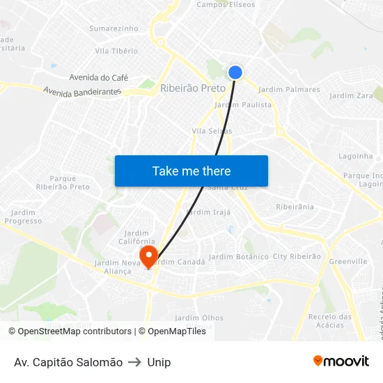 Av. Capitão Salomão to Unip map