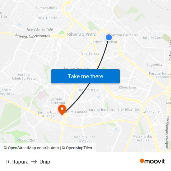 R. Itapura to Unip map