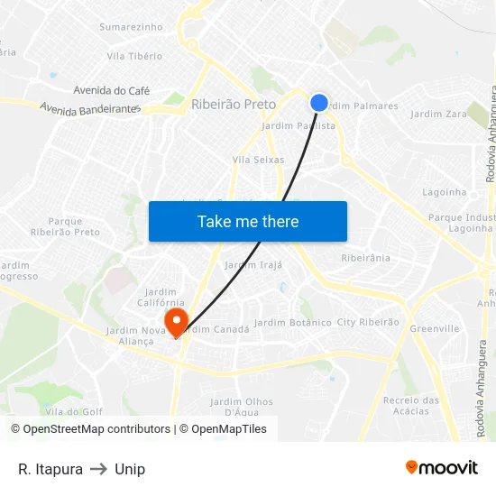 R. Itapura to Unip map