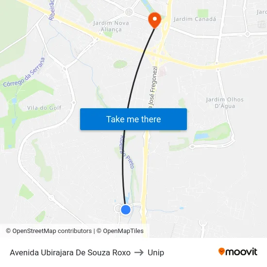 Avenida  Ubirajara De Souza Roxo to Unip map