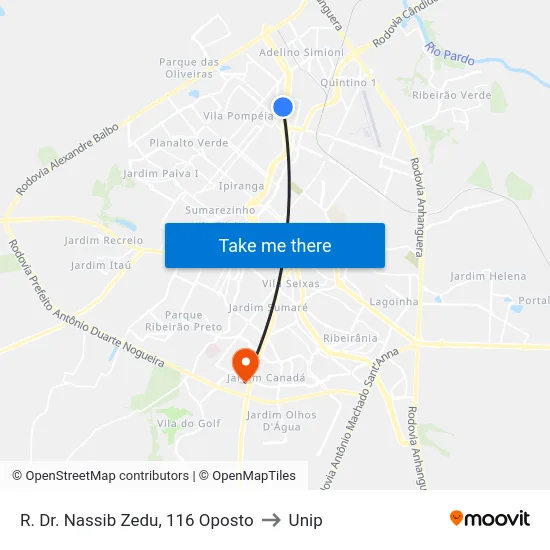 R. Dr. Nassib Zedu, 116 Oposto to Unip map