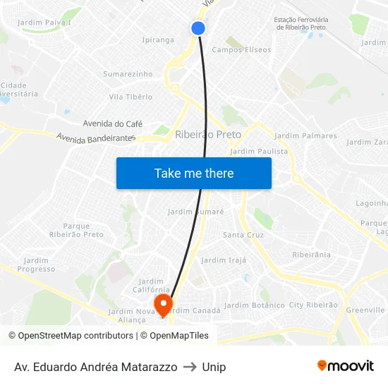 Av. Eduardo Andréa Matarazzo to Unip map