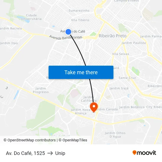 Av. Do Café, 1525 to Unip map