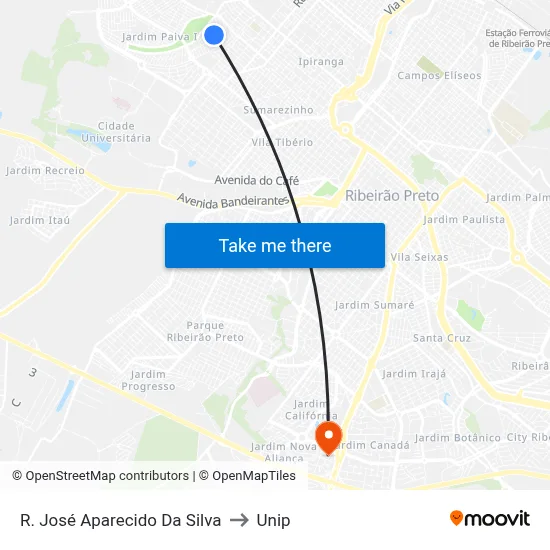 R. José Aparecido Da Silva to Unip map