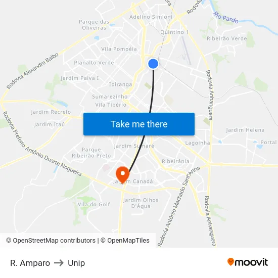 R. Amparo to Unip map