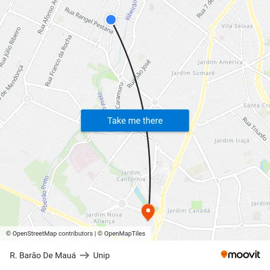 R. Barão De Mauá to Unip map