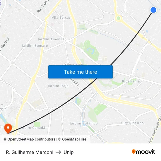 R. Guilherme Marconi to Unip map