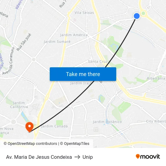 Av. Maria De Jesus Condeixa to Unip map
