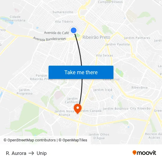 R. Aurora to Unip map