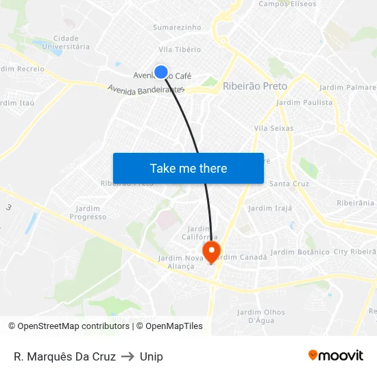 R. Marquês Da Cruz to Unip map