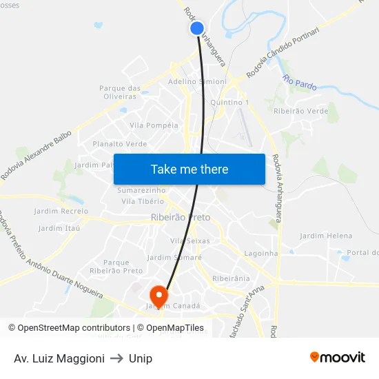 Av. Luiz Maggioni to Unip map