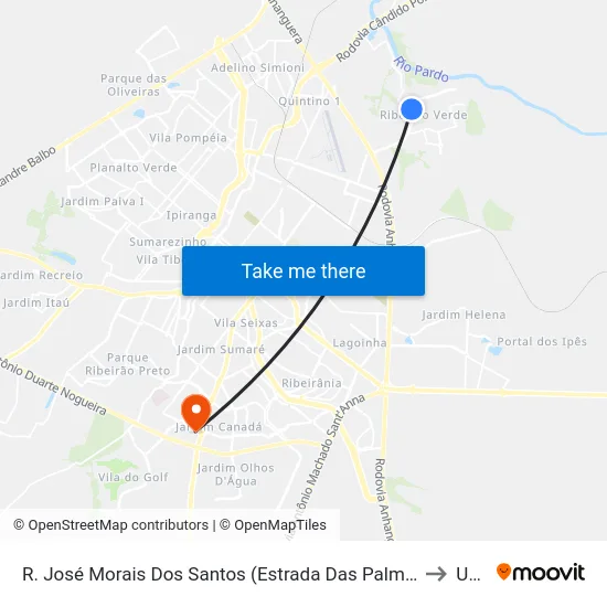 R. José Morais Dos Santos (Estrada Das Palmeiras), S/N to Unip map