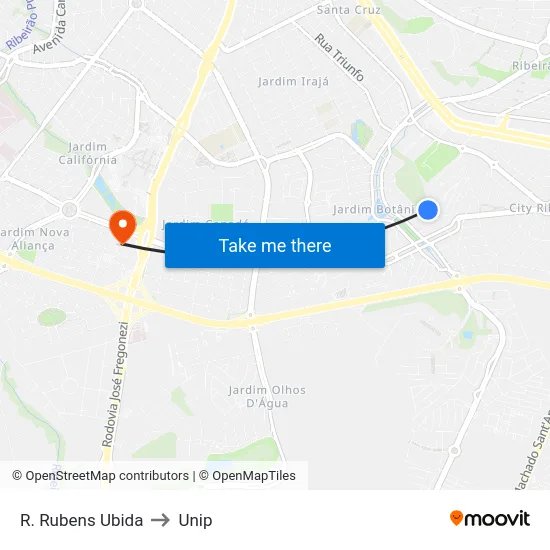 R. Rubens Ubida to Unip map