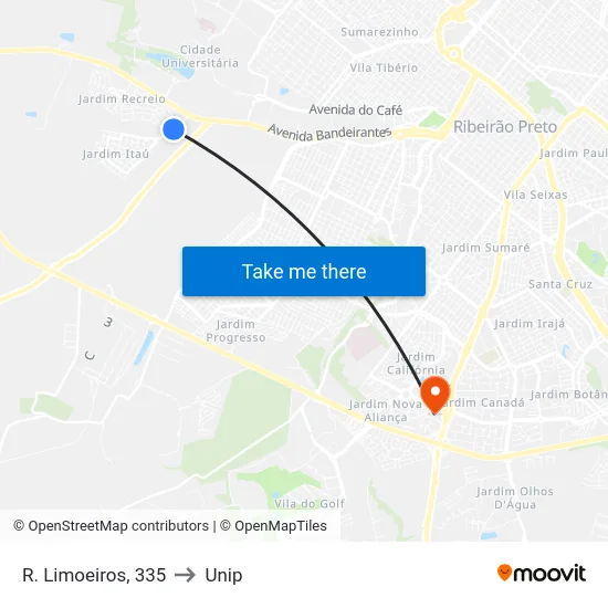 R. Limoeiros, 335 to Unip map