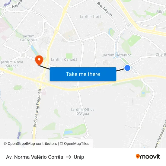 Av. Norma Valério Corrêa to Unip map