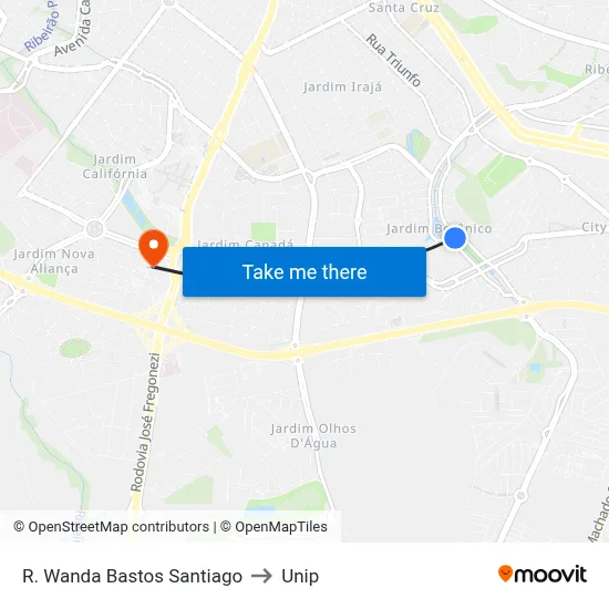 R. Wanda Bastos Santiago to Unip map