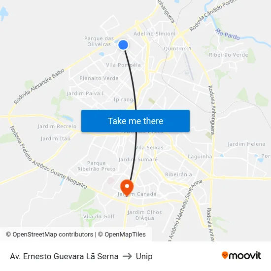 Av. Ernesto Guevara Lã Serna to Unip map