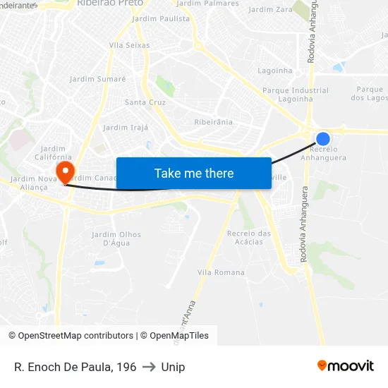 R. Enoch De Paula, 196 to Unip map