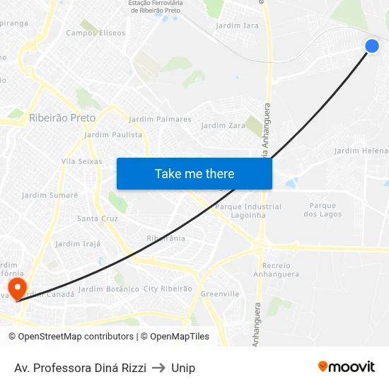 Av. Professora Diná Rizzi to Unip map