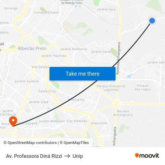 Av. Professora Diná Rizzi to Unip map