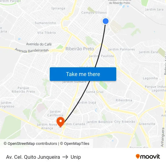 Av. Cel. Quito Junqueira to Unip map