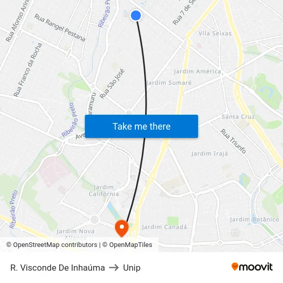 R. Visconde De Inhaúma to Unip map