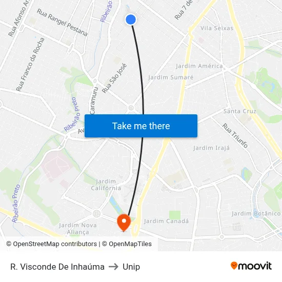 R. Visconde De Inhaúma to Unip map