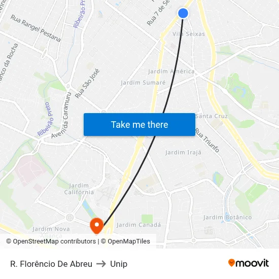 R. Florêncio De Abreu to Unip map