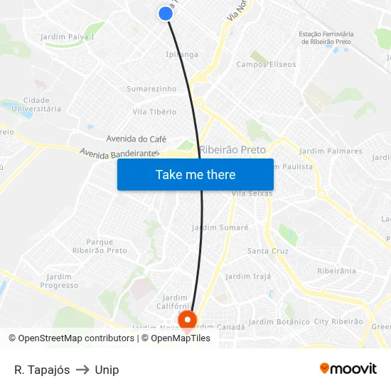 R. Tapajós to Unip map