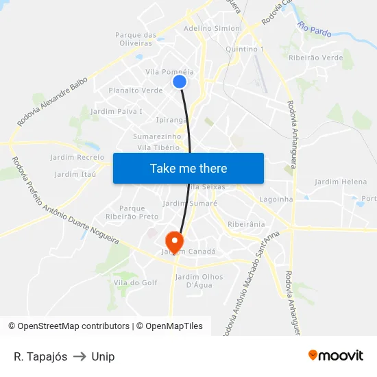 R. Tapajós to Unip map