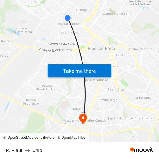 R. Piauí to Unip map