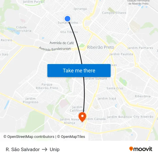 R. São Salvador to Unip map