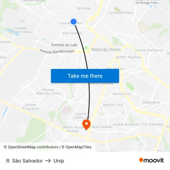 R. São Salvador to Unip map