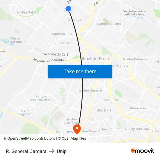 R. General Câmara to Unip map