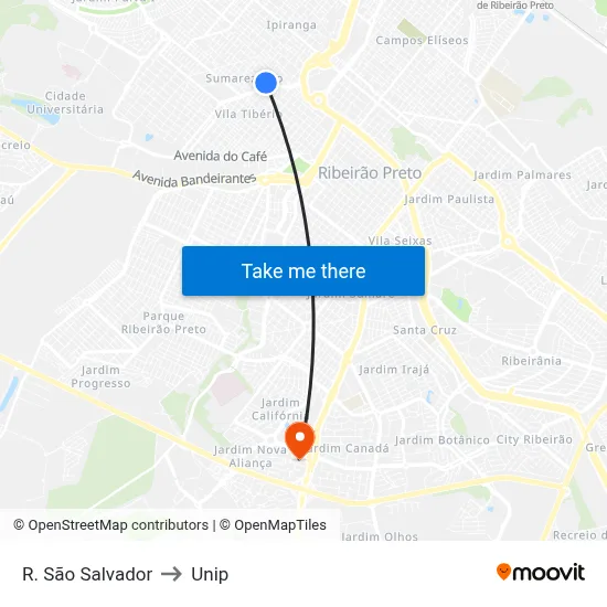 R. São Salvador to Unip map