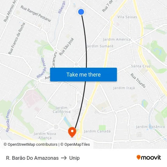 R. Barão Do Amazonas to Unip map