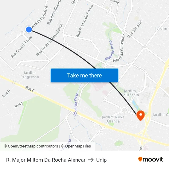 R. Major Miltom Da Rocha Alencar to Unip map