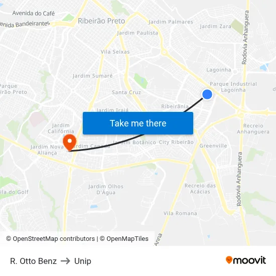 R. Otto Benz to Unip map