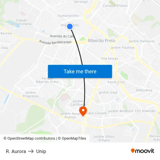 R. Aurora to Unip map