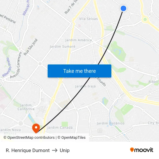 R. Henrique Dumont to Unip map