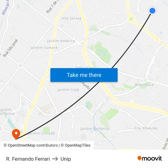 R. Fernando Ferrari to Unip map