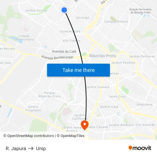 R. Japurá to Unip map