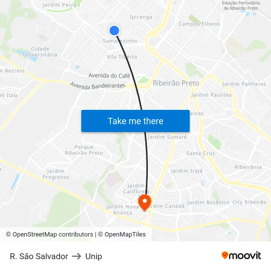 R. São Salvador to Unip map