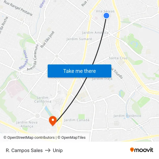 R. Campos Sales to Unip map