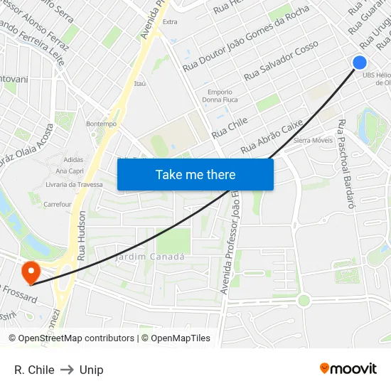 R. Chile to Unip map