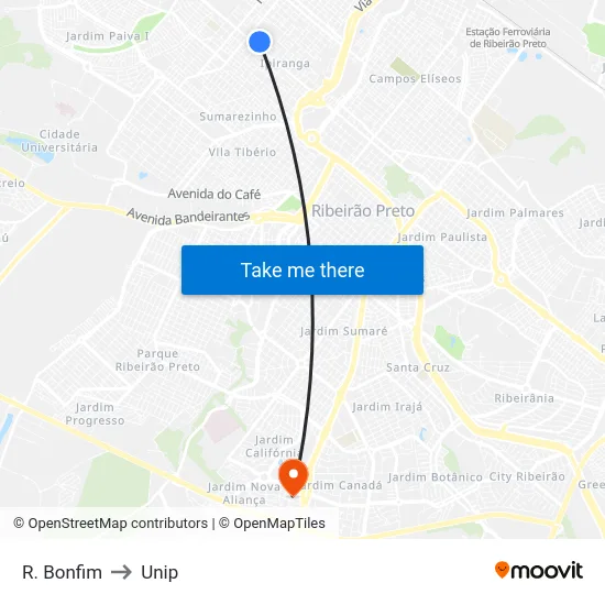 R. Bonfim to Unip map