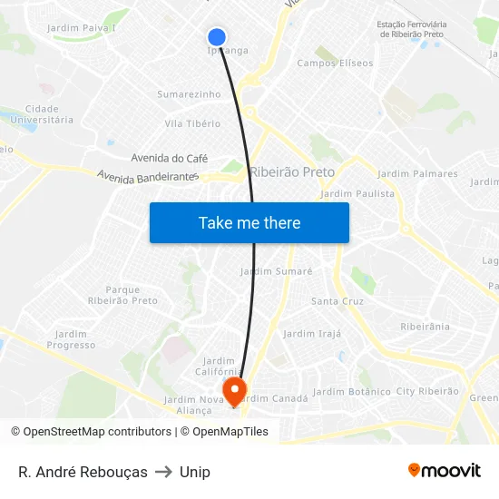 R. André Rebouças to Unip map