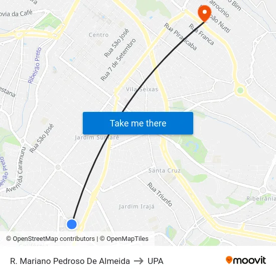 R. Mariano Pedroso De Almeida to UPA map