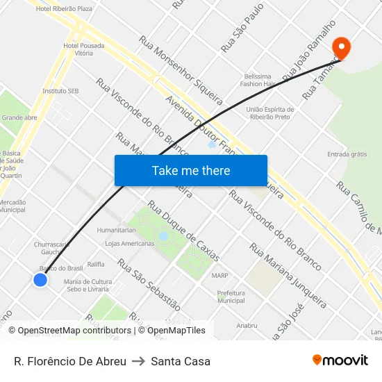 R. Florêncio De Abreu to Santa Casa map